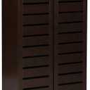 Wholesale Interiors Baxton Studio Adalwin Modern and Contemporary 2-Door Dark Brown Wooden Entryway Shoes Storage Cabinet, SC863522-Wenge