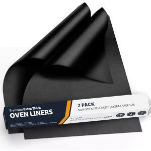 BLACK 17"x25" Non-Stick Oven Liners - 2-Pack for Electric/Gas Ovens - L3.71