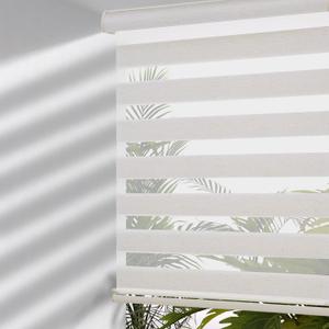 MYshade Cordless Zebra Blinds with Free-Stop Function - Dual Layer Light Filtering & Privacy Sheer Shades for Day and Night - Easy Install Window Shades for Home, Living Room, 37" W x 64" H,Beige