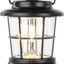 LUXPRO Retro LED Lantern - Battery-Powered Emergency Lantern - Water Resistant - Bright LED Lamp for Indoor & Outdoor Use - Use for Tents, Hiking or Hurricane Prep - Black