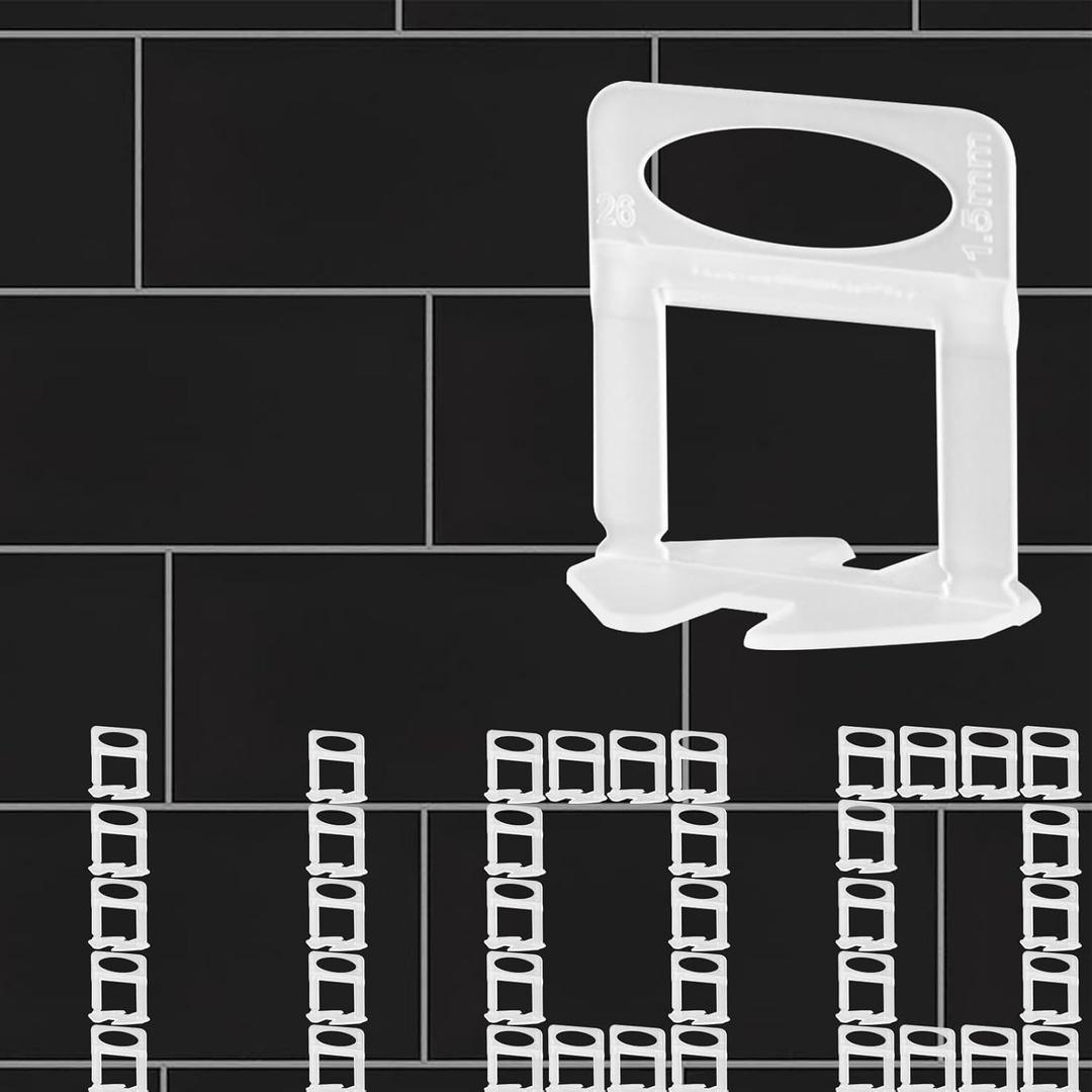 Pro-Grade 1/8" Tile Leveling System Clips 1100pcs - Dual-Purpose Leveler Spacer for Ceramic & Stone Tiles, Prevents Tile Lippage with Precision Gap Control, Effortless DIY Installation(1100, 1/8)