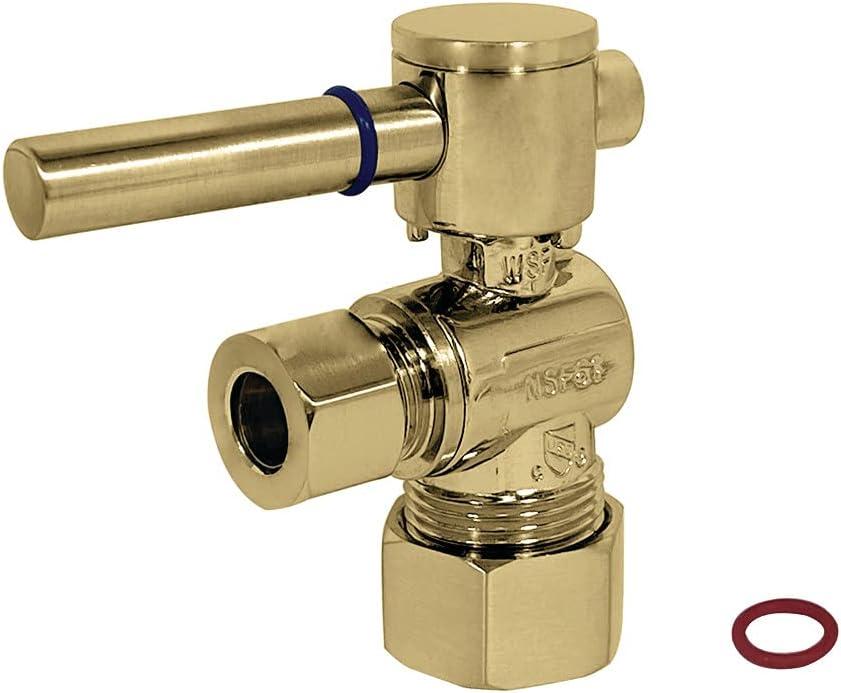 Kingston Brass CC53302DL Concord Decorative Quarter Turn Valve with 5/8-Inch OD Compression and 3/8-Inch OD Compression, Lever Handle, Polished Brass