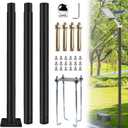 Street Light Pole 10 Ft Tall | Outdoor Adjustable Heavy Duty Metal Street Lamp Post | Outside Solar Street Lights Poles with Mounting Rebar Cage Base for Backyard, Parking Lot, Walkway (10FT)