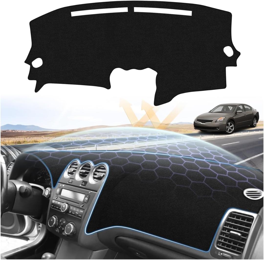 Sunsdrew Dash Cover for 2007 2008 2009 2010 2011 2012 Nissan Altima Dashboard Cover Mat for Altima Accessories Sunshade Nonslip Mesh Protector No Glare