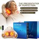 Back Massager with Heat, 4D Shiatsu Kneading Deep Tissue Electric Massager for Neck Shoulder Leg Back, Portable Rechargeable Cordless for Home Office Sofa Bed, for Men Women Mom Dad