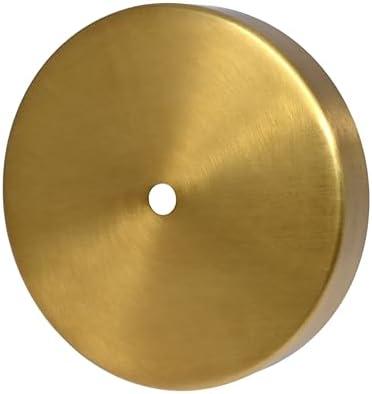 Industrial Brass Canopy Plate Brass Mount Bracket – 5 Inch Dia Ceiling/Wall Mount Base for Chandeliers & Sconces Heavy-Duty Light Fixture Cover – 1 Inch Depth (Brass Antique)