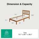 Novilla 12inch Twin Size Bed Frame Wooden Twin Platform Bed Frame, Classic Twin Bed Frame with Headboard No Box Spring Needed, Easy Assembly, Natural