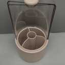 YOOLENS Toothbrush Holder with Cover 360 Rotating 4 Compartments Bathroom Toothpaste Electric Toothbrush Organizer, Light Green