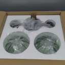 Mid Century Vanity Light Black Bathroom Wall Light Fixtures Green Glass Wall Sconce lamp Ribbed Glass Shade Modern Art Deco Vanity Lights for Over Mirror Bedroom Hallway 2 Lights