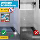 Shower Threshold Water Dam Barrier 40" - White Collapsible Shower Water Blocker - Guard for Walk in Shower - Water Guard Stopper for Floor - Shower Door Water Blocker - Triangular - By Hippo Dam