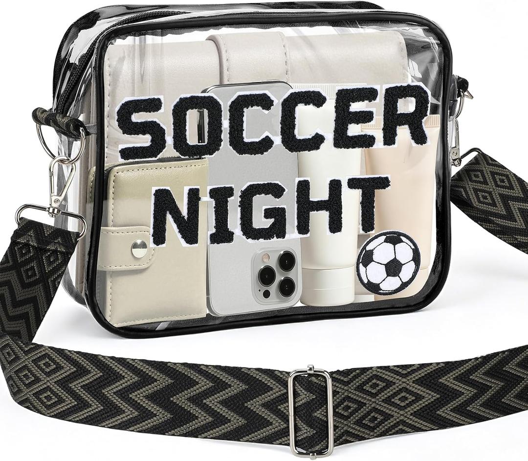 Cosweet Clear Bag for Stadium Approved - 9.5" x 7" x 2.5" Small Crossbody Purse Perfect for Soccer Fans
