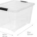 IRIS USA 54 Qt Stackable Plastic Storage Bins with Lids, 6 Pack - BPA-Free, Made in USA - See-Through Organizing Solution, Latches, Durable Nestable Containers, Secure Pull Handle - Clear