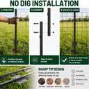 Fence Posts 7FT, Metal U Posts for Wire Fence, 10 Pack，Black