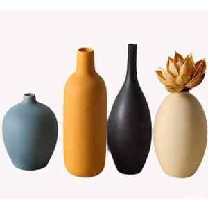 Pheyihe Colorful Ceramic Vase Set of 4,Decorative Flower Vase for Living Room,Coffee Table Decor,Kitchen,Bedroom,Office,Shelf Centerpiece Table