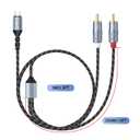 J&D USB C to RCA Audio Cable, Type-C Male to 2RCA Male Y Splitter Car Auxiliary Stereo Speaker Amp Cord, Compatible with Pixel 10/9/8, iPhone 16/17 Series, Galaxy S25/24, 3.3 Feet