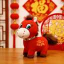 Horse Stuffed Animal Year of The Horse 2026 Smiling Horse Toys Plush Figurine 7.87 In,Chinese Lunar New Year Home Decor Mascot Holiday Zodiac Easter Basket Stuffers for Teens Toddler Easter Decor Gift