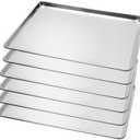 BIEAMA 5 Pack Full Size Baking Sheet Pan Aluminum Commercial Pan for Oven Freezer Bakery Hotel Restaurant 18" × 26"