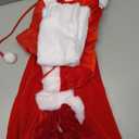 Mrs Claus Costume for Women, 6PCS Adult Santa Costumes Claus Dress Christmas Velvet Dress Outfit with Cloak Belt