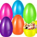 Shemira 12PCS Jumbo Large Easter Eggs, 10" Plastic Eggs for Easter Egg Hunt, Fillable Eggs Bulk, Empty Easter Eggs for Filling Treats, Basket Stuffers Fillers, Easter Party Favor