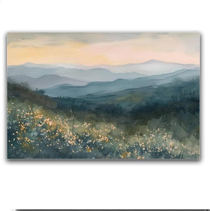 HUARCEY Vintage Almond Blossom Framed Canvas Wall Art 12"x16" Classic Floral Painting, Van Gogh Impressionist Art Print, Home Office Bedroom Living Room Decor