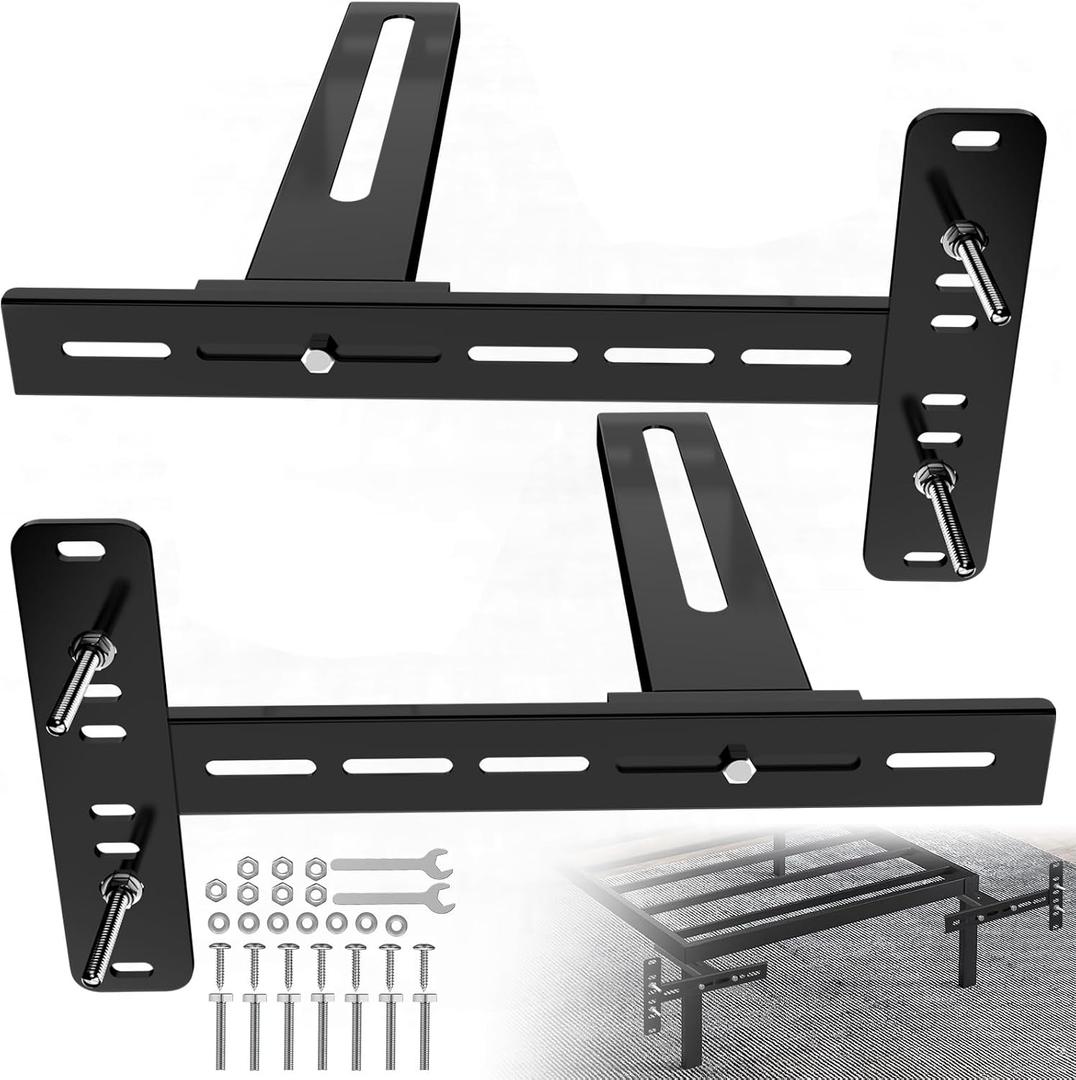 Universal Bed Headboard Brackets, Adjustable Bed Base for Twin/King/Queen/Full Size Beds Headboard Wall Mounting Bracket with Footboard Extension Kit Thickening