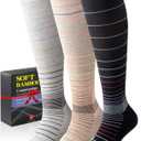 Easy On/Off Moderate Compression Socks Bamboo Viscose - 15-20 mmHg Knee High Support Socks, Soft Sole & Seamless Toe
