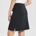 baleaf Women's Skorts Skirts 20" Knee Length Cotton Casual High Waist Drawstring Modest Golf Skort with Pocket Black S