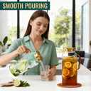 2 Pack 2 Liter/68 oz Glass Pitcher with Lid, Water Pitchers with Handle for Fridge, Large Jug for Iced Tea, Coffee, Borosilicate Glass Carafe for Hot/Cold Brew Drink and Homemade Beverage, Gold