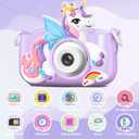 Purple Unicorn Kids Camera Toys for Girls Age 3-8, LETONGJH HD 1080P Toddler Digital Video Camera with 32GB SD Card & Selfie Mode, Shockproof Christmas Birthday Gifts for 4 5 6 7 Year Old