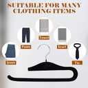 Velvet Pants Hangers,10 Pack Non Slip Space Saving Clothes Hanger, Heavy Duty Pants Hangers for Closet for Pants Jeans Skirts Tank Top Towel(Black)