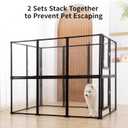 Clear Acrylic Dog Play Pen Indoor Pet Enclosure for Small Dogs & Cats, Outdoor Use with Door, Easy Assemble & Cleaning