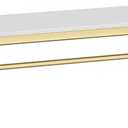 Modern Simple Men's and Women's Clothing Store Heavy Duty Metal Display Shelf,Wall-Mounted Garment Rack with Wood,Clothes Rail,Bathroom Hanging Towel Rack (Gold Square Tube, B-39 L)