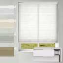 Changshade No Drill No Tools Light Filtering Cellular Shades, Cordless Blinds for Indoor Windows, Window Shades Honeycomb Blinds for Bedroom, Office, Home, 44.5" w x 64" h, White