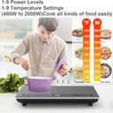 Double Induction Cooktop 110v-120v, 2 Burner Electric Cooktop 24 inch 4000W Induction Stove Top, Hot Plate LED Touch Screen, 9 Temperature, Safety Lock