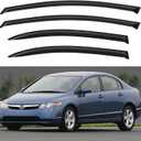 Window Visors Rain Guards for 2006 2007 2008 2009 2010 2011 Honda Civic, Out-Channel Window Vent Wind Deflectors Visors Shades for 06 07 08 09 10 11 Civic Sedan