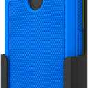 Case with Clip Compatible with Kyocera DuraSport Phone Model C6930. Heavy Duty Rotating Belt Clip Holster and Rugged Flexible TPU Case Combo (Royal Blue)