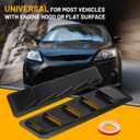 Car Hood Vent Scoop Cold Air Flow Intake Fitment Bonnet Cover Hood Vent Fits for RS MK2 Universal Black
