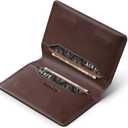 VULKIT Slim Minimalist Card Holder RFID Blocking Leather Credit Card Holder Front Pocket Wallet Magnetic Closure (Espresso)