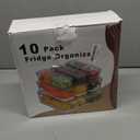 KUMD 10-Pack Clear Fridge Organizer Bins with Lids, Stackable Refrigerator Storage Containers, BPA-Free with Drain Tray & Anti-Slip Base for Fruits, Veggies, Drinks