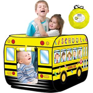 Pop Up Tent for Kids.School Bus Tent for Toddlers.Playhouses for Toddlers.Large, Easy to Organize.Birthday Gift for Girls & Boys.Can Be Played with by 2-3 Kids.Indoor Playhouse for Kids