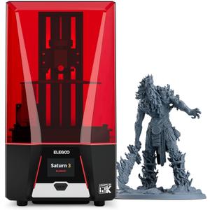 ELEGOO Saturn 3 MSLA 12K 3D Printer, Desktop Resin 3D Printer with 10-Inch Monochrome LCD, Voxeldance Tango Slicer, Large Printing Size of 8.62x4.84x9.84 inches