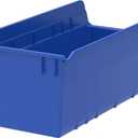 Akro-Mils 30088 ShelfMax Plastic Nesting Shelf Bin Box, 18-Inch L by 8-Inch W by 6-Inch H, Blue, Case of 8