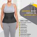 Postpartum Belly Band Abdominal Binder Post Surgery C-section Belly Binder Wrap Girdle Recovery Belt Back Support (Black, Large)