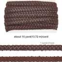 BENECREAT 15 Yard Faux Leather Braid Trims Coconut Brown Flat Braid Strap Trim Lace Ribbon for Home Decor DIY Sewing Craft, 1/2 inch(13mm) Wide