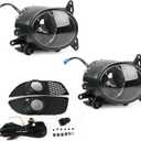 LED Fog Light for 2008 2009 2010 2011 2012 2013 2014 Lancer Non-Evo DRL Bumper Chrome With Bulbs and Wiring Harness & Clear Lens Black Bezel Kit FL12230