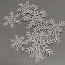 Bucherry 12 Pcs Wooden Snowflake Table Decor 3D Snowflake Tabletop Signs and Centerpiece for Christmas Xmas Winter Wonderland Decorations Home Party(White)