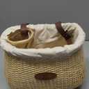 GRANNY SAYS Bike Basket Front with Cup Holder for Women and Men, Natural Rattan Wicker Bike Baskets for Adult Bikes, Basket for Bikes with Liner, Bicycle Baskets for Beach Cruiser
