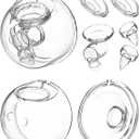 Wearable Breast Pump Replacement Parts, Milk Collector Cup Accessories, Compatible with TSRETE S12 Kmaier S12, Include Duckbill Valve, 24mm Flange, Silicone Diaphragm, Linker