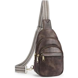 BOSTANTEN Small Sling Bag for Women Leather Crossbody Bags Fanny Pack Chest Bag for Travel