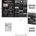 5 x Asmallgf Large 90th Birthday Card Gift for Grandpa Grandma Mom Dad, Retro Turning 90 Birthday Decorations for Women Men, Vintage 90 Year Old Bday Gift Ideas, 90 Birthday Cards